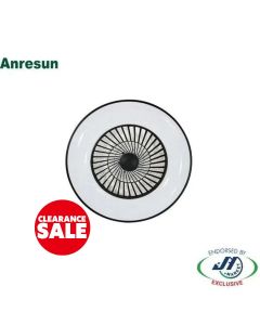 Anresun 40W Fan with LED Light Round Black& White 600x195 (No return)