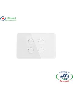 JinHang Glass Look 10A 4 Gang  Wall Light Switch