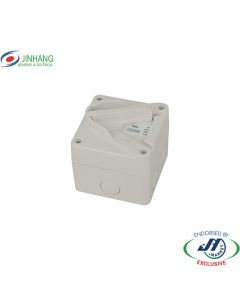 JinHang Mini Square Weatherproof Isolator Switch Double Pole 250V 20A IP66
