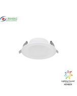 LED downlight with circular frame, the bulb facing downwards
