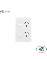 JinHang 10A Switched Double Wall Socket Vertical